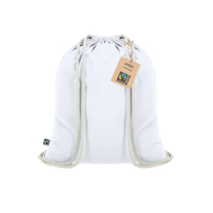 Sacchetta in cotone DYKES FAIRTRADE da personalizzare MKT21640 - Bianco