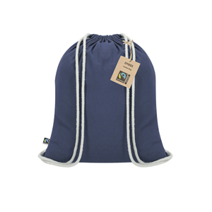 Sacchetta in cotone DYKES FAIRTRADE da personalizzare MKT21640 - Blu Navy