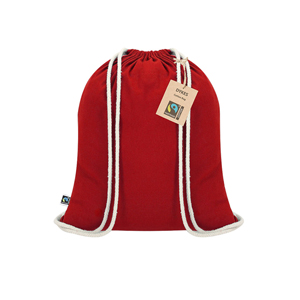 Sacchetta in cotone DYKES FAIRTRADE da personalizzare MKT21640 - Rosso