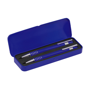 Penna e portamine in gift set SHERIDAN MKT3338 - Blu