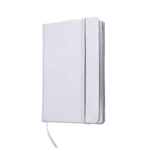 Quaderno con elastico e copertina in poliuretano in formato A6 HERTES MKT3907 - Platino