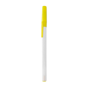 Penna personalizzata stile Bic ELKY MKT4355 - Bianco - Giallo