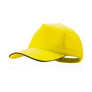 Cappellino baseball personalizzato in cotone 5 pannelli KISSE MKT4676 - Giallo