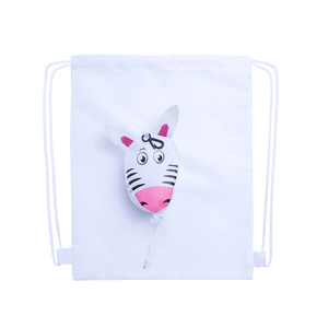 Sacca personalizzata per bambini richiudibile in forma di animale KISSA MKT4788 - Bianco
