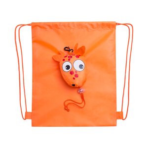 Sacca personalizzata per bambini richiudibile in forma di animale KISSA MKT4788 - Arancio