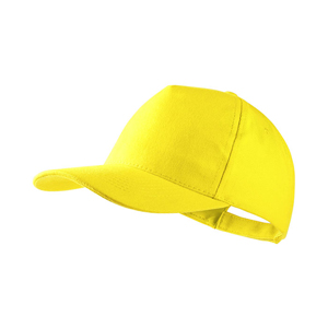 Cappellino baseball personalizzabile in cotone 5 pannelli BAYON MKT4901 - Giallo