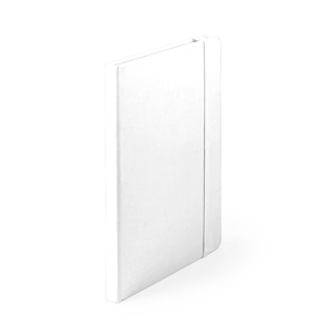 Quaderno personalizzato con elastico e copertina in poliuretano in formato A5 CILUXLIN MKT5300 - Bianco