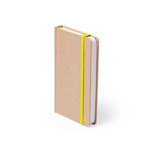 Quaderno con elastico e copertina in cartone riciclato in formato A6 BOSCO MKT5301 - Giallo
