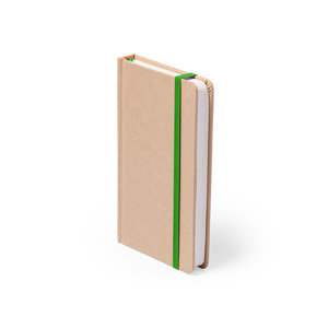 Quaderno con elastico e copertina in cartone riciclato in formato A6 BOSCO MKT5301 - Verde