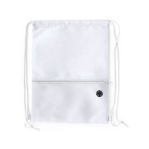 Zainetto sacca personalizzato con tasca e uscita per auricolari BICALZ MKT5588 - Bianco