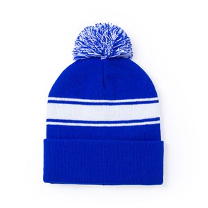 Cappello personalizzato invernale con ponpon BAIKOF MKT5592 - Blu