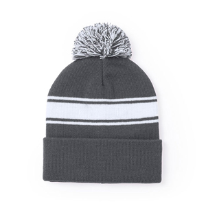 Cappello personalizzato invernale con ponpon BAIKOF MKT5592 - Grigio