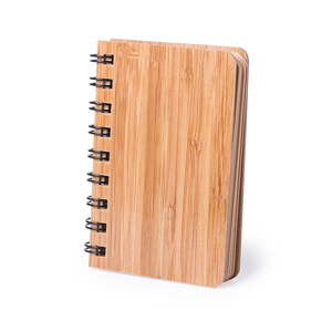 Quaderno personalizzato a spirale con copertina in bamboo e penna in formato A6 LEMTUN MKT6017 - Neutro