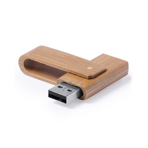 Chiavetta USB personalizzata HAIDAM 16GB, tipo twist in bamboo MKT6125 - Neutro