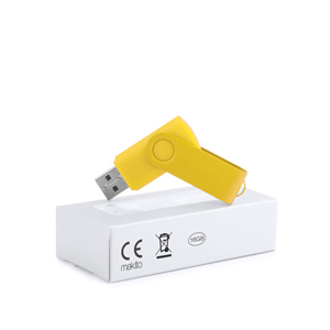 Chiavetta USB personalizzata, tipo twist SURVET 16GB MKT6236 - Giallo