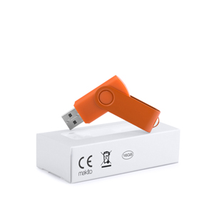 Chiavetta USB personalizzata, tipo twist SURVET 16GB MKT6236 - Arancio