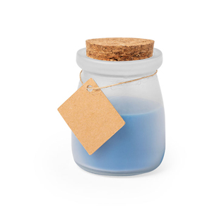 Candela aromatica in vetro e sughero TEPOR MKT6348 - Blu