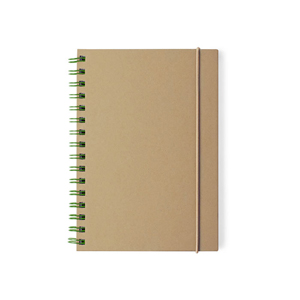 Quaderno ecologico a spirale con copertina in cartone riciclato in formato A5 ZUBAR MKT6399 - Verde