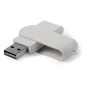 Chiavetta USB personalizzata KONTIX 16GB, tipo twist in fibra di grano MKT6470 - Naturale