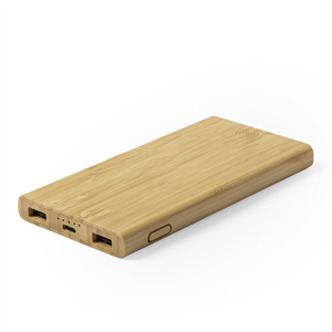 Power bank wireless da 6000 mAh in bamboo KALERY MKT6524 - Neutro