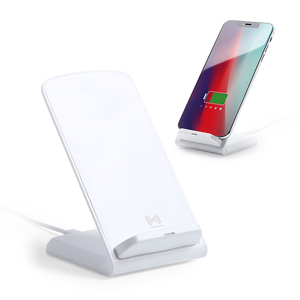 Caricatore wireless personalizzato con supporto per smartphone TARMIX MKT6544 - Bianco