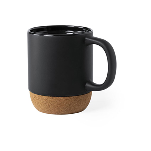 Mug personalizzata in ceramica e sughero 420 ml BOKUN MKT6585 - Nero