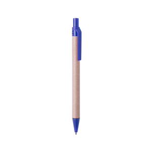 Penna a sfera in cartone riciclato e PLA compostabile VATUM MKT6770 - Blu