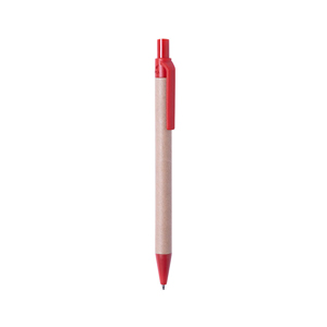 Penna a sfera in cartone riciclato e PLA compostabile VATUM MKT6770 - Rosso