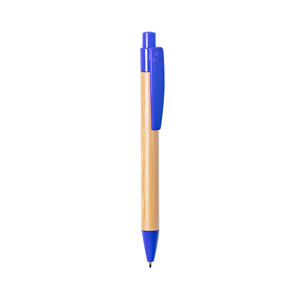 Penna a sfera in cartone riciclato e PLA compostabile HELOIX MKT6771 - Blu