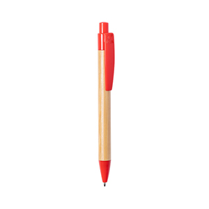 Penna a sfera in cartone riciclato e PLA compostabile HELOIX MKT6771 - Rosso