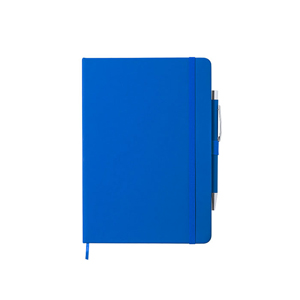 Taccuino personalizzato con penna e copertina con elastico in formato A5 ROBIN MKT6839 - Blu