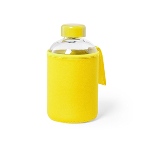 Bottiglia in vetro con guaina in neoprene 600 ml FLABER MKT6870 - Giallo