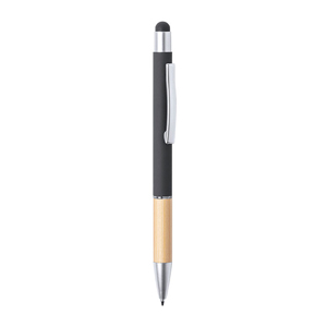 Penna in alluminio e bamboo con touch screen ZABOX MKT6938 - Nero