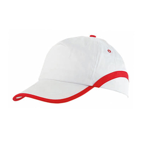 Cappellino sport in cotone LINE MKT8544 - Bianco - Rosso