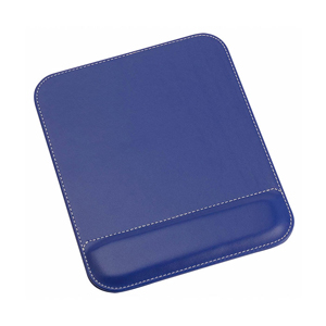 Tappetino mouse personalizzato in similpelle con poggia polso GONG MKT9850 - Blu