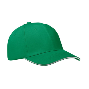 Cappellino personalizzabile a 6 pannelli BUFFALO MO1464 - Verde Prateria - Bianco