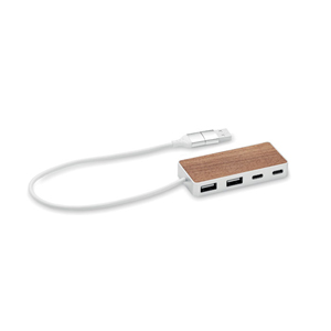 Hub USB personalizzato UBAH MO2387 - Legno