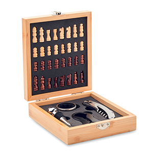 Set da vino con scacchiera CHESSET MO2393 - Legno