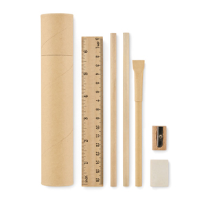 Set di articoli di cancelleria in tubo MEJU MO2514 - Beige