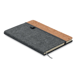 Quaderno con elastico personalizzato CORKBOOK MO2553 - Grigio Scuro