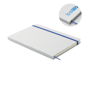 Taccuino ROUTE WHITE, personalizzabile con logo abbianto all'elastico MO2578 - Blu