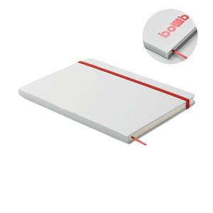 Taccuino ROUTE WHITE, personalizzabile con logo abbianto all'elastico MO2578 - Rosso