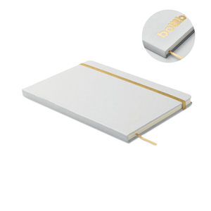 Taccuino ROUTE WHITE, personalizzabile con logo abbianto all'elastico MO2578 - Oro