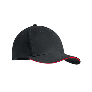 Cappellino da baseball personalizzato in cotone 6 pannelli DUNEDIN MO9644 - Rosso