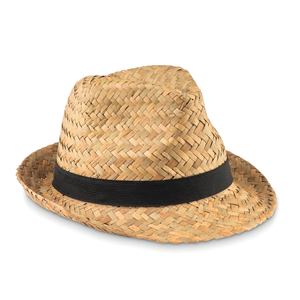 Cappello personalizzato in paglia MONTEVIDEO MO9844 - Nero