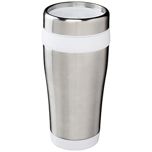 Bicchiere termico personalizzato in acciaio inossidabile riciclato certificato RCS da 410 ml Elwood PF100763 - Bianco 