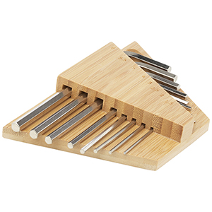 Set di attrezzi personalizzato con chiave esagonale in bambù Allen PF104576 - Naturale 