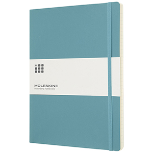 Blocco note personalizzato con copertina morbida - a righe Moleskine Classic XL PF107155 - Blu Corallo 