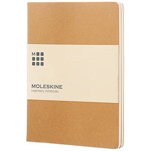 Taccuino personalizzato - pagine bianche Moleskine Cahier XL PF107196 - Marrone kraft
