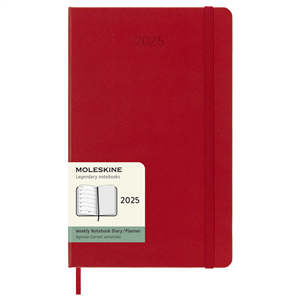 Agenda settimanale personalizzata con copertina rigida Moleskine 12M L PF107754 - Scarlatto